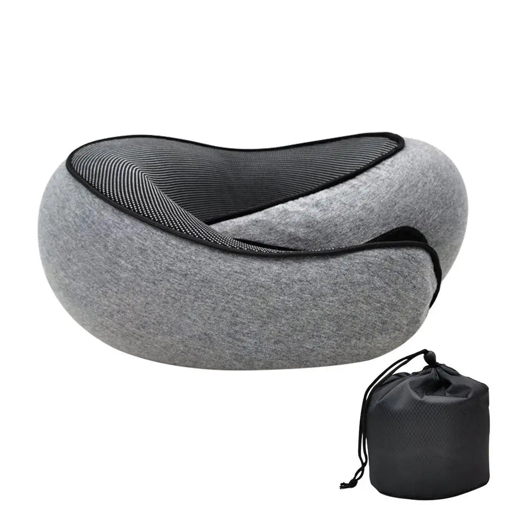 Memory Foam Neck Pillow Cervical Vertebra Travel Portable Noon Break Aircraft U Type of Pillow Sleep Camping Pillow Carry Bag